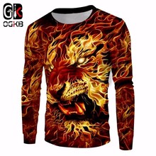 OGKB-Sudadera Harajuku con estampado 3D de León en motocicleta para hombre y mujer, suéter de manga larga con cuello redondo, jersey de talla grande 5xl 2024 - compra barato