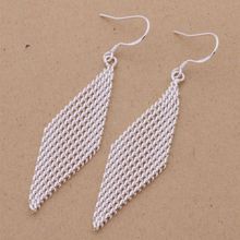 AE143 Hot  sterling  earrings ,   fashion jewelry , rhombus /bzuakrba akgajbna silver color 2024 - buy cheap