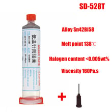 Original 100g Sn42Bi58 SD-528T low temperature SMT LED lead free SMT solder paste Melting Point 138 Degree +needles 2024 - buy cheap