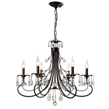 Antique Chandeliers Luminaires Home Black Iron LED Lighting Dining Room Luxury Ceiling Bedroom Living Room Crystal Chandelier 2024 - buy cheap