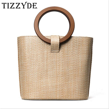 Bolso de paja de alta gama para mujer, bolsa de playa con estilo de EUA europeo, tejido a mano, de madera maciza, a la moda, bandolera wx96, 2020 2024 - compra barato