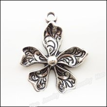 60pcs Vintage Charms Flower Pendant Tibetan silver Zinc Alloy Fit Bracelet Necklace DIY Metal Jewelry Findings 2024 - buy cheap