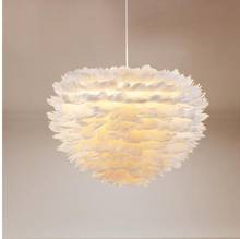 LED Flower drop wind droplight foyer bedroom dinning living room Modern feather chandelier white fashion chandelier hanging lamp 2024 - buy cheap
