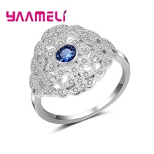 Anel de compromisso feminino, anel de prata esterlina 925 para mulheres e meninas, joia vintage de dedo para noivado 2024 - compre barato