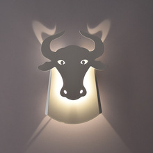 Nordic Bull Head LED Wall Lamp Cow Metal Wall Sconce Modern Lights Living Room Bedside Aisle Corridor Light Fixtures Decor Lamps 2024 - buy cheap