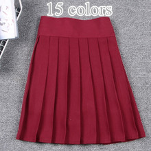 Harajuku Women Summer CS JK School Uniforms Mori Girls Japanese Preppy Style Elastic High Waist Solid Color Pleated Short Skirt 2024 - buy cheap