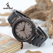 BOBO BORD V-C30 Handmade Mens Ebony Wood Wristwatch Wooden Dial Classic Folding Clasp Wrist Watch with Wooden Band in Gift Box 2024 - buy cheap