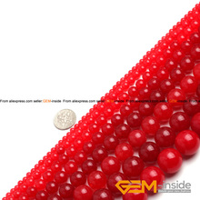 Red Jades Round Loose Beads For Jewelry Making Strand 15"DIY Bracelet Necklace Jewelry Making Beads 4MM 6MM 8MM 10MM 12MM Pick 2024 - buy cheap