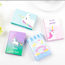 Kawaii Unicorn 6 Folding Memo Pad Cute Sticky Notes N Times Schedule Notepad Bookmark School Office Supplies 2024 - buy cheap