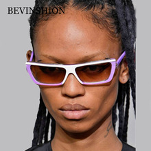 Brand Designer Stitch Colors Square Sunglasses Women Glasses Sexy Vintage Sun Glasses Cheap Gradient Lens Goggles One Piece Flat 2024 - buy cheap