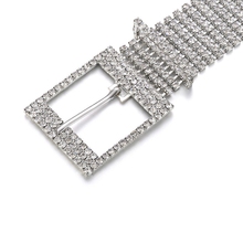 Cinturón de lujo con diamantes de imitación para mujer, cinturón de cadena con cristales brillantes, ancho, para fiesta 2024 - compra barato