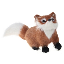 1 PC Genuine Leather Fox Toy Furs Fox Model Simulation Brown Fox Toy Home Decoration Gift 2024 - buy cheap