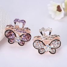 1PC Women Retro Vintage Crystal Rhinestone Mini Butterfly Crown Hairpins Hair Claws Hair Clips Barrettes Hair Accessories 2024 - buy cheap