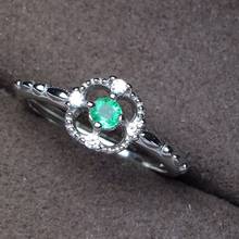 Женское кольцо 3 мм с зеленым изумрудом, классическое ювелирное изделие для свадьбы, ювелирные изделия из стерлингового серебра 925 пробы 2024 - купить недорого