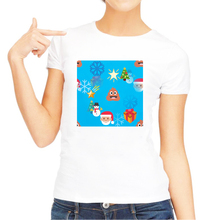 Эмодзи Полуют Рождественская футболка Смешные Прохладный Для женщин футболки одежда 2018 летний топ плюс Размеры Милая рубашка короткий рукав Повседневное Tee 2024 - купить недорого
