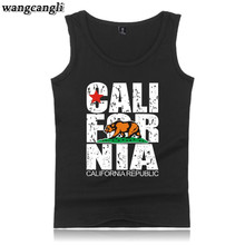California Republic printed mens tank tops shirt summer gym vest bodybuilding tank top men fitness clothing debardeur homme 2024 - buy cheap