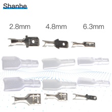 2.8/4.8/6.3mm Crimp Terminals 25 Female Spade Connector + 25 Male Spade Connector+ 50 Case 2024 - buy cheap