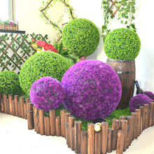 Bola de cerámica verde, adorno de plantas de plástico, decoración de fiesta, jardín, decoración de boda, flores artificiales 2024 - compra barato