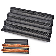 Non-stick Baguette Mould Bread Baking Mold Wave Toast Baked Box Household Kitchen Baking Tools Oven Baguette Baking Tray Bakware 2024 - buy cheap