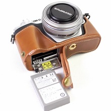 High Quality PU Leather Half Camera Bottom Case Bag Cover For Olympus EM10 II III 3 E-M10 Mark II III With Battery Opening Case 2024 - buy cheap