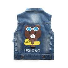 HOT! Children Spring Autumn Baby Boys Cowboy Sleeveless Denim Vest Coat Kids Baby Boys Clothes Cotton Fashion Sanicebeen Regular 2024 - buy cheap