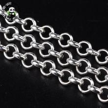 Pandahall-cadenas transversales de hierro sin soldar, cadenas Rolo de Color plata, estilo de palabra O collar, joyería, viene en carrete de 5x 1.5mm, 50 metros 2024 - compra barato