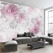 beibehang Nordic abstract pink roses decorative background wall custom large fresco nonwovens super green wallpaper 2024 - buy cheap