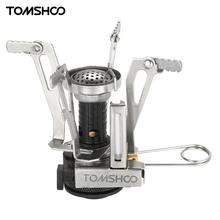 TOMSHOO-Mini quemador de estufa plegable para acampar, cocina al aire libre, suministro de senderismo, bote de butano y propano 2024 - compra barato