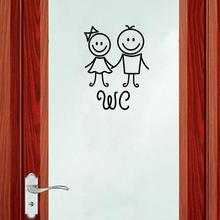 Наклейка на стену, съемный милый стикер для туалета для мужчин, женщин и детей, DIY Декор для дома 8,10 2024 - купить недорого