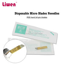 Disposable hard micro blades 500pcs PCD 14Pins microblading permanent make up manual eyebrow tattoo curved blades needles 2024 - buy cheap