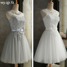 PTH-65#Lace up embroidery grey short bridesmaid dresses wholesale wedding party prom dress girl 2019 spring new champagne red 2024 - buy cheap