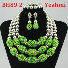 Chunky Gold Crystal Beads Women Necklace Bridal Fashion Jewelry Wedding African Beads Jewelry Set 2018 Free Shipping BH89-2 2024 - buy cheap