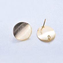 Circle Metal Stud Earrings Post with Hanger Connectors Findings DIY 24K Gold Color Dubai Gold Earrings Jewelry Accessories 2024 - buy cheap