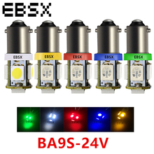 EBSX DC 24V 50PCS BA9S 5050 5 SMD T11 T4W LED Light Bulb Clearance Reverse Light Indicator Reading Lamps 60 Lumen White Blue Red 2024 - buy cheap