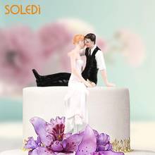 Элегантные синтетические смоляные украшения для торта невесты и жениха подарочные фигурки 2024 - купить недорого