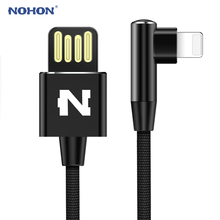 NOHON USB Cable Quick Charge For iPhone 8 X 7 6 6S Plus 90 Degree Reversible USB Cable For iOS 11 10 9 8 Mobile Phone Cables 2024 - buy cheap