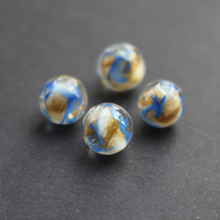 10pcs/lot 10mm Lampwork Glass Beads With Cobalt blue Gold rotation for  earring necklace making 2024 - buy cheap
