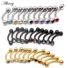 Alisouy 1Pc Crystal Eyebrow Piercing 316L Surgical Steel Labret Lip Ring Nipple/Eyebrow Bar Body Piercing earring tragus ring 2024 - buy cheap