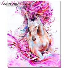 Sophie Beauty Diy Алмазная картина, вышивка крестом, лошадь, животное, ручная работа, вышивка, стразы, мозаика, домашний декор, рукоделие C643 2024 - купить недорого