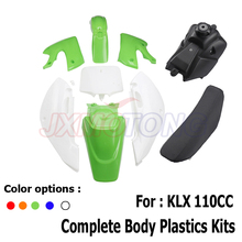 Kits de plástico corpo completo carenagem fender kit & seat & tanque combustível para kawasaki klx110 kx65 drz110 rm65 2024 - compre barato