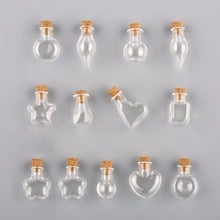 5 Pc/lot Contains The Bottle With Cork Mini Bottle For You Pendant Charm Lavender Mini Clear Cork Stopper Glass Bottle 2024 - buy cheap