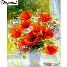 Pintura de diamante completa quadrada/redonda 5d faça você mesmo pintura de "flor vermelha" bordado ponto de cruz 3d decoração de casa a10555 2024 - compre barato