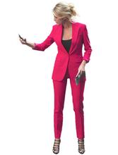 Женский деловой костюм, куртка + штаны, Офисная Форма цвета фуксии, Элегантные Формальные женские брюки, костюм из 2 предметов, на заказ 2024 - купить недорого