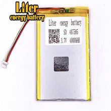 plug 1.0-4P 3.7 V 407595 4000mah tablet pc 7 inch MP4 MP5 lithium polymer li-ion rechargeable battery lipo battery 2024 - buy cheap