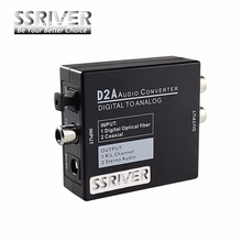 SSRIVER D2A Mini Digital Optical Coax Coaxial Toslink to Analog RCA L/R Audio Converter Adapter 2024 - buy cheap