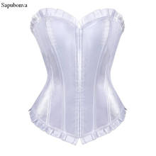 Sapubonva womens black white corsets and bustiers tops plus size corset lingerie sexy slimming brocade corselet overbust vintage 2024 - buy cheap