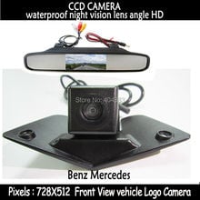 Espelho retrovisor para autos, câmera frontal de 4.3 polegadas para mercedes benz, vito, viano a, b, c, e g, gl, slk, glk, sl, r, gla, clcla amg 2024 - compre barato