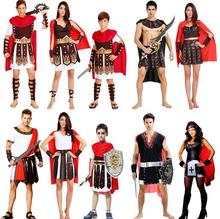 2016 Hot Halloween adult children Ancient Roman Warrior Costumes Masquerade Party Costume Gladiators Knight Cosplay clothing 2024 - buy cheap