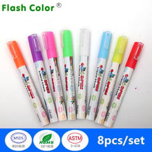 Flashcolor-Juego de bolígrafos fluorescentes coloridos de alta calidad, bolígrafos marcadores para pizarra, 3mm, 8 colores, LED, 1 Juego (8 Uds.) 2024 - compra barato