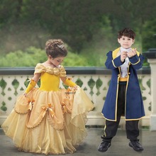 Fantasia infantil de príncipe e princesa, traje para cosplay de princesas 2024 - compre barato